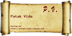 Patak Vida névjegykártya